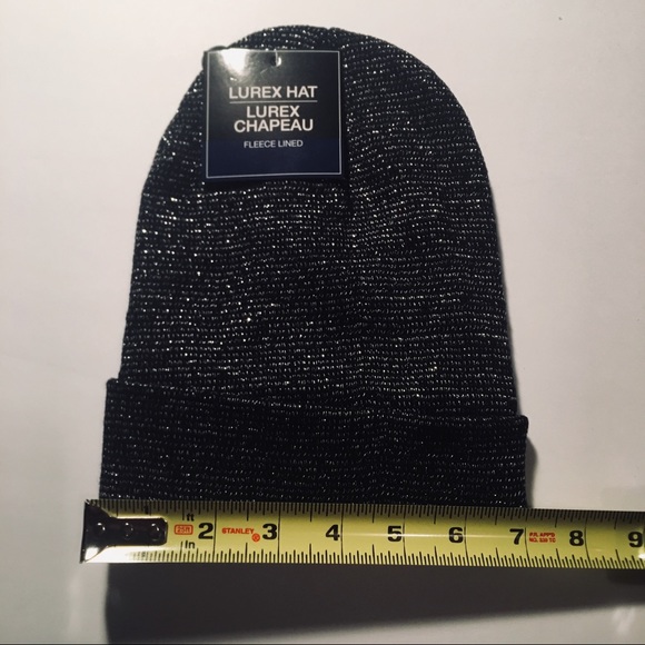 Unisex Basic Black Beanie - Silver Sparkles - Picture 4 of 4